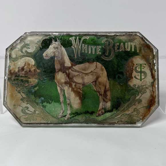 Tobacco Antique 1900's Advertisement Glass San Telmo Mfg Co White Beauty Cigars - Picture 1 of 11